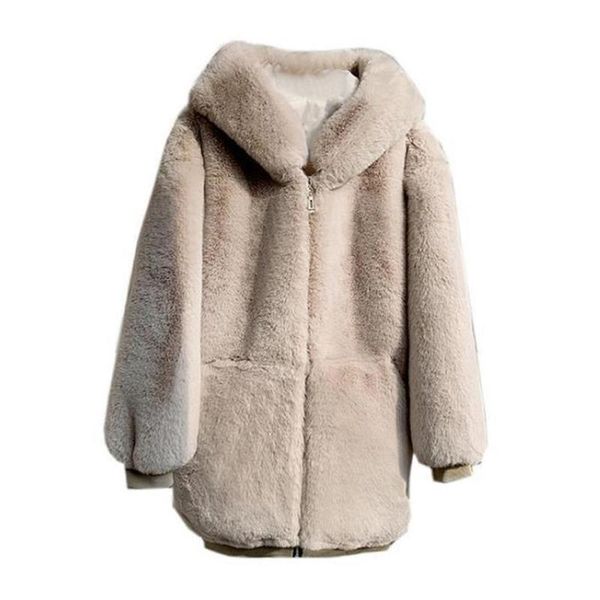 women's fur & faux korean style loose coat plush european american women mid-length autumn winter zipper hooded coats, Black
women's fur & faux korean style loose coat plush european american women mid-length autumn winter zipper hooded coats, Black