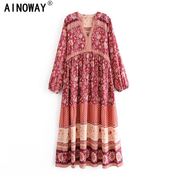 casual dresses vintage chic women multi floral print long sleeve beach bohemian dress ladies v neck rayon boho maxi vestidos, Black;gray
casual dresses vintage chic women multi floral print long sleeve beach bohemian dress ladies v neck rayon boho maxi vestidos, Black;gray