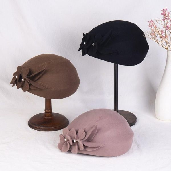 stingy brim hats lady fashion stewardess hat chic painter party fedora cap ladies 100% australia wool felt floral pearl beret zz-442, Blue;gray
stingy brim hats lady fashion stewardess hat chic painter party fedora cap ladies 100% australia wool felt floral pearl beret zz-442, Blue;gray