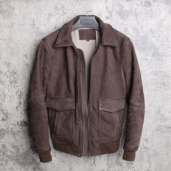 2020 dark brown men usaf pilot jacket plus size xxxl genuine cowhide vintage style winter leather coat, Black
2020 dark brown men usaf pilot jacket plus size xxxl genuine cowhide vintage style winter leather coat, Black