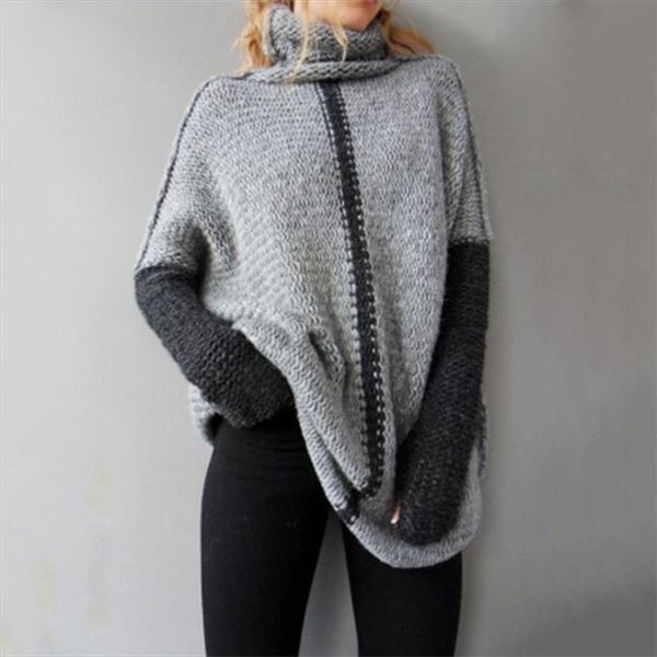 2021 new womens spring autumn turtleneck loose knitted sweaters women long style pullover sweater, White;black
2021 new womens spring autumn turtleneck loose knitted sweaters women long style pullover sweater, White;black