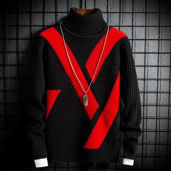 2021 winter thick warm sweaters men turtleneck casual patchwork mens christmas sweater loose pullover male knitwear w1583, White;black
2021 winter thick warm sweaters men turtleneck casual patchwork mens christmas sweater loose pullover male knitwear w1583, White;black