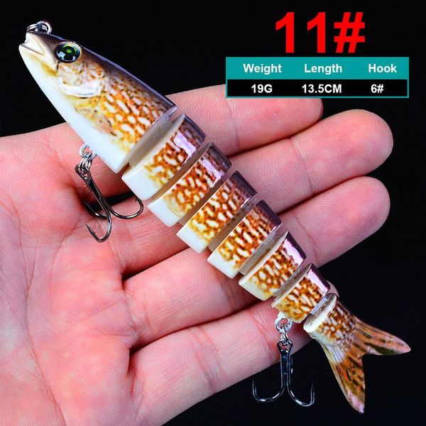 1pc 13cm 19g swimbait wobblers pike fishing lures artificial multi jointed sections hard bait trolling carp fishing tools jlloqz outer007
1pc 13cm 19g swimbait wobblers pike fishing lures artificial multi jointed sections hard bait trolling carp fishing tools jlloqz outer007