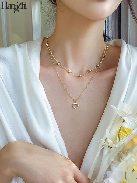 hangzhi 2020 new korean golden double layer graceful geometric hollow heart rhinestones o-chain necklace for women party jewelry, Golden;silver
hangzhi 2020 new korean golden double layer graceful geometric hollow heart rhinestones o-chain necklace for women party jewelry, Golden;silver