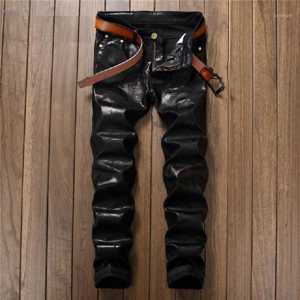 fashion brand european street style casual letter printed black jeans straight slim quality pu leather men denim pants 5001#1, Blue
fashion brand european street style casual letter printed black jeans straight slim quality pu leather men denim pants 5001#1, Blue