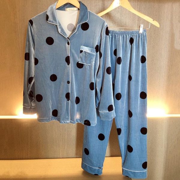 men's sleepwear velour printed polka dot 2pcs pajamas suit women kimono gown autumn intimate lingerie casual loose nightwear, Black;brown
men's sleepwear velour printed polka dot 2pcs pajamas suit women kimono gown autumn intimate lingerie casual loose nightwear, Black;brown