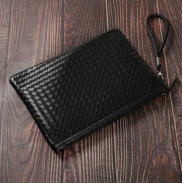 Factory wholesale men handbag fashion hand-woven clutch envelope bag new large woven leather business package trend leather storage wallet, Black2(boutique box)
Factory wholesale men handbag fashion hand-woven clutch envelope bag new large woven leather business package trend leather storage wallet, Black2(boutique box)