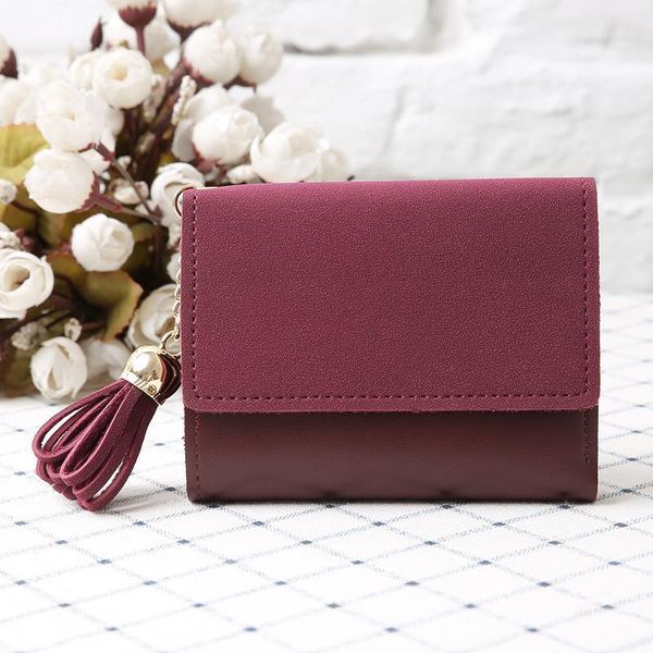 wallets women fashion retro purse soft pu leather buckle short coin card holder girl simple tassel color matching clutch1, Red;black
wallets women fashion retro purse soft pu leather buckle short coin card holder girl simple tassel color matching clutch1, Red;black