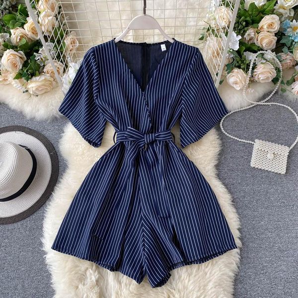 women's jumpsuits & rompers brand fashion 2021 summer v-neck striped overalls lace-up waist slimming short wide-leg jumpsuit, Black;white
women's jumpsuits & rompers brand fashion 2021 summer v-neck striped overalls lace-up waist slimming short wide-leg jumpsuit, Black;white