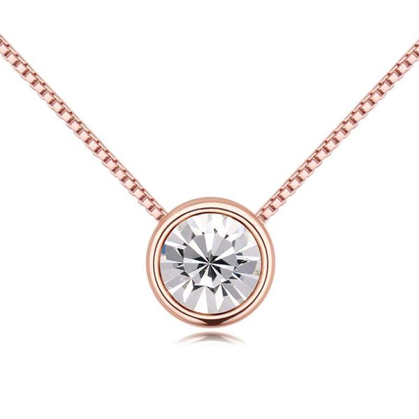 pendant necklaces 11.11 austria crystal necklace for wedding party simple round solitaire design rose gold color plated jewelry gift girls, Silver
pendant necklaces 11.11 austria crystal necklace for wedding party simple round solitaire design rose gold color plated jewelry gift girls, Silver