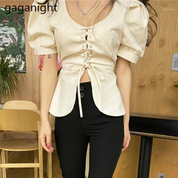 gaganight summer women blouse retro puff sleeve criss bandage slim shirts leisure female stylish u neck solid blusas1, White
gaganight summer women blouse retro puff sleeve criss bandage slim shirts leisure female stylish u neck solid blusas1, White