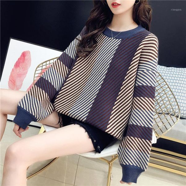 women chic striped knit sweater pullover with lantern sleeve sueter mujer invierno 20191, White;black
women chic striped knit sweater pullover with lantern sleeve sueter mujer invierno 20191, White;black