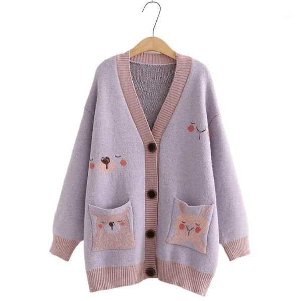 v-neck cartoon cat embroidery casual cardigan knitted sweater women clothes 2020 winter long sleeve sweet style female 1, White
v-neck cartoon cat embroidery casual cardigan knitted sweater women clothes 2020 winter long sleeve sweet style female 1, White