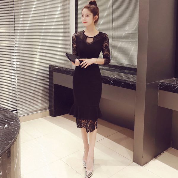 2021 new dressed short-sleeve black lace in pencil hollow-out design frilly dress e96d, Black;gray
2021 new dressed short-sleeve black lace in pencil hollow-out design frilly dress e96d, Black;gray