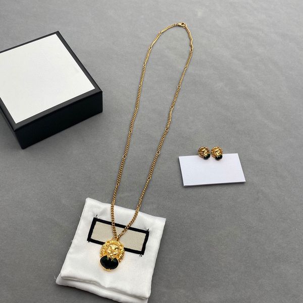 fashion gold stainless steel lion head necklace mens women pendants retro charm chain pendant earring hip hop jewelry gift with box, Silver
fashion gold stainless steel lion head necklace mens women pendants retro charm chain pendant earring hip hop jewelry gift with box, Silver