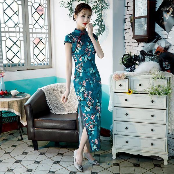 fzslcyiyi vintage chinese style print qipao long handmade button cheongsam dress women mandarin collar traditional dress1, Red
fzslcyiyi vintage chinese style print qipao long handmade button cheongsam dress women mandarin collar traditional dress1, Red