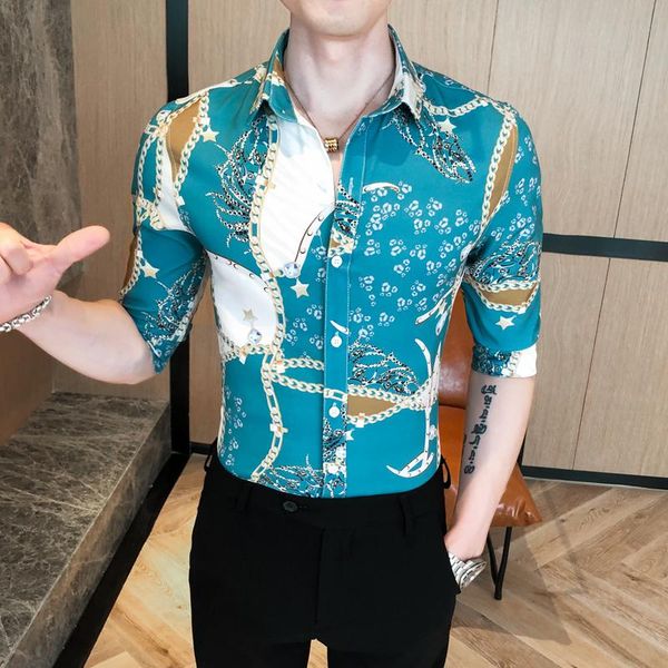 2020 summer chain printing men shirt half sleeve streetwear social shirt casual slim fit night club party clothing chemise homme, White;black
2020 summer chain printing men shirt half sleeve streetwear social shirt casual slim fit night club party clothing chemise homme, White;black