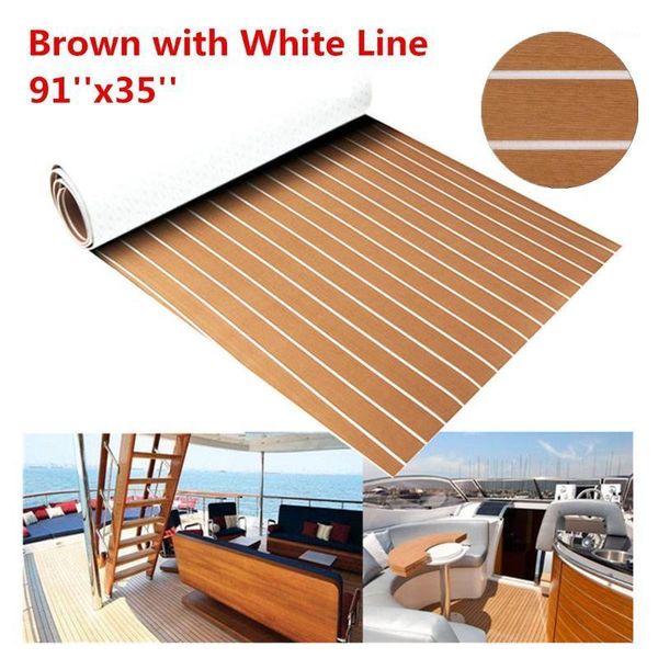 89x230cmx6mm self adhesive eva foam faux teak sheet boat yacht synthetic teak decking floor brown with white lines boat1
89x230cmx6mm self adhesive eva foam faux teak sheet boat yacht synthetic teak decking floor brown with white lines boat1