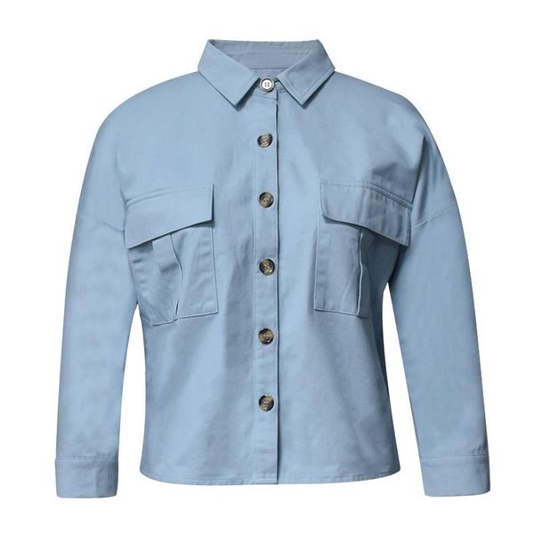 women's blouses & shirts workwear shirt spring and autumn fashion solid color street trend sports casual loose long sleeve top, White
women's blouses & shirts workwear shirt spring and autumn fashion solid color street trend sports casual loose long sleeve top, White