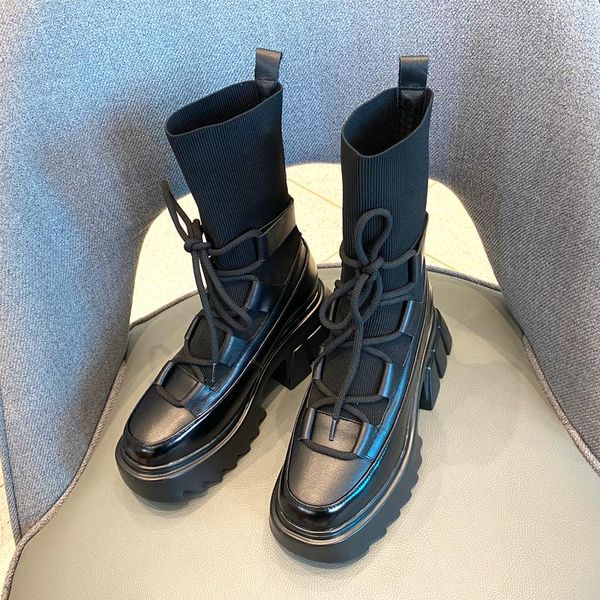 elastic knitted sock boots thick sole height increasing girl's winter ankle boots street fashion shoes women, Black
elastic knitted sock boots thick sole height increasing girl's winter ankle boots street fashion shoes women, Black