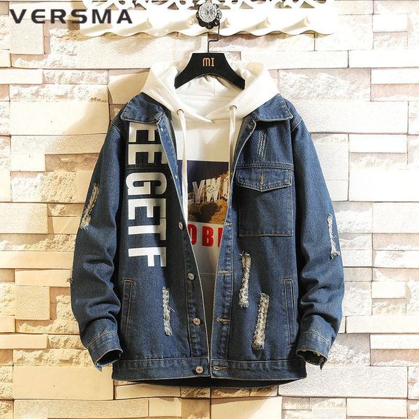 men's jackets versma vintage fabric back print ripped patchwork jeans jacket men women kpop cropped cowboy denim teenage drop, Black;brown
men's jackets versma vintage fabric back print ripped patchwork jeans jacket men women kpop cropped cowboy denim teenage drop, Black;brown