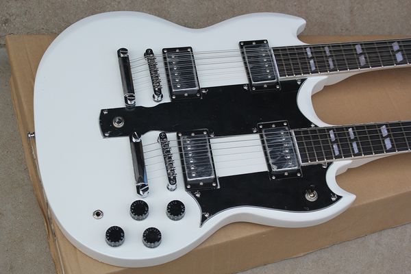 factory custom double neck white electric guitar with 6+12 strings,chrome hardware,black pickguard,offer customized
factory custom double neck white electric guitar with 6+12 strings,chrome hardware,black pickguard,offer customized