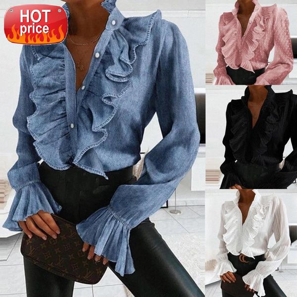 elegant women autumn long flared sleeve blouse ruffle office shirt women's clothing blusas mujer de moda 2020 #gu39, White
elegant women autumn long flared sleeve blouse ruffle office shirt women's clothing blusas mujer de moda 2020 #gu39, White