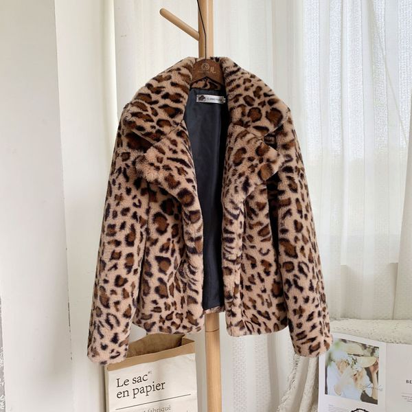 autumn winter loose medium short windbreaker leopard print coat women lamb plush kg-1007, Black
autumn winter loose medium short windbreaker leopard print coat women lamb plush kg-1007, Black