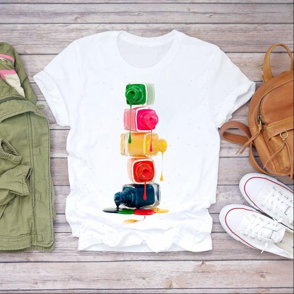women 2021 summer fingernail 3d make up nail art cute ladies lady t shirts t shirt ladies womens graphic female tee, White
women 2021 summer fingernail 3d make up nail art cute ladies lady t shirts t shirt ladies womens graphic female tee, White