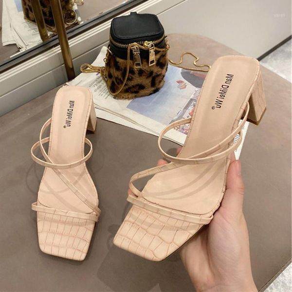 slippers 2021 women slipper square high heels fashion summer slides narrow band sandals ladies shoes elegant plus size 411, Black
slippers 2021 women slipper square high heels fashion summer slides narrow band sandals ladies shoes elegant plus size 411, Black