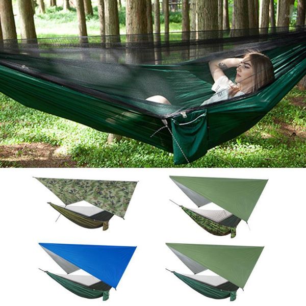 portable outdoor camping hammock with waterproof mosquito net awning set high strength parachute fabric hanging bed sleep swing1
portable outdoor camping hammock with waterproof mosquito net awning set high strength parachute fabric hanging bed sleep swing1