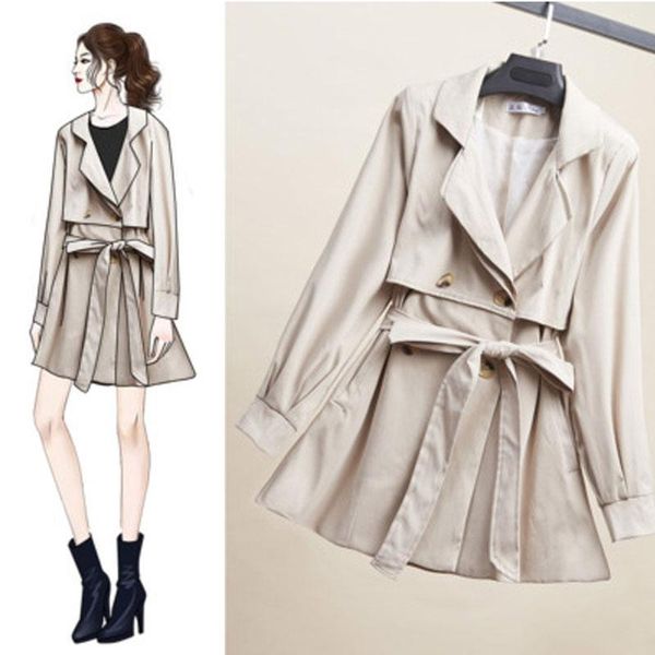 women's trench coats 2021 autumn european style women windbreaker plus size ladies elegant sashes basic long sleeve khaki outerwear coa, Tan;black
women's trench coats 2021 autumn european style women windbreaker plus size ladies elegant sashes basic long sleeve khaki outerwear coa, Tan;black