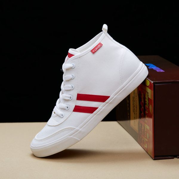 new men's korean fashion versatile canvas high casual board single shox shoes, White;red
new men's korean fashion versatile canvas high casual board single shox shoes, White;red