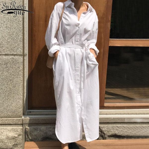 2021 new autumn fashion tide white turn-down collar long sleeve single breasted pockets sashes woman dress 12806, Black;gray
2021 new autumn fashion tide white turn-down collar long sleeve single breasted pockets sashes woman dress 12806, Black;gray