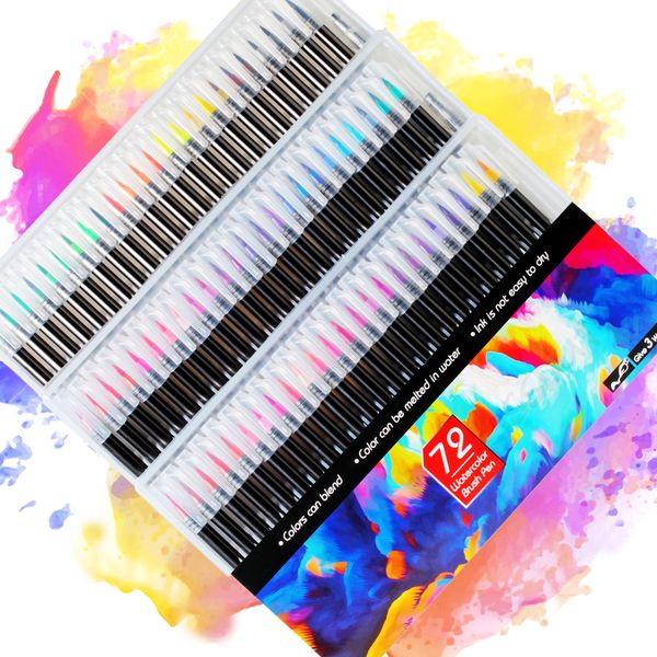 72 colors watercolor brush pens art marker for drawing coloring books manga calligraphy lettering school supplies stationery
72 colors watercolor brush pens art marker for drawing coloring books manga calligraphy lettering school supplies stationery