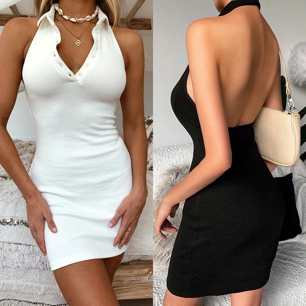 exclent summer new solid color buttock dress slim neck lapel open back dress 2021 fashion black friday ywfs, White
exclent summer new solid color buttock dress slim neck lapel open back dress 2021 fashion black friday ywfs, White