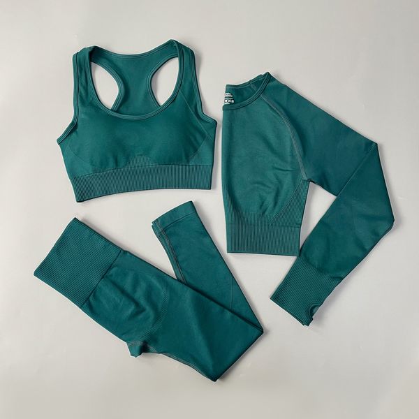 2/3pcs women seamless yoga set workout sportswear gym clothing fitness long sleeve crop high waist leggings sports suits c0122, Gray
2/3pcs women seamless yoga set workout sportswear gym clothing fitness long sleeve crop high waist leggings sports suits c0122, Gray
