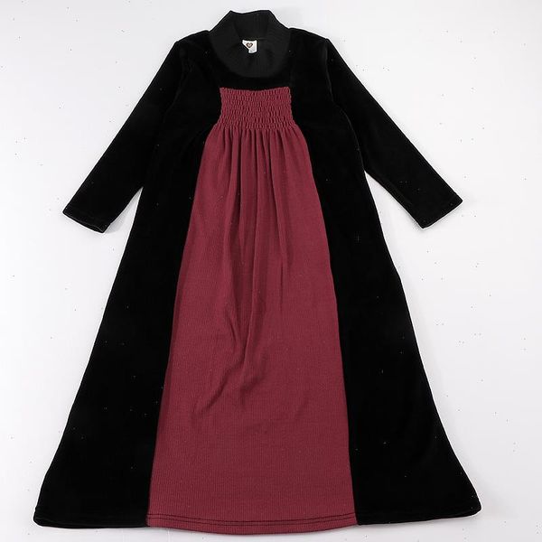 girls dress long sleeves kids clothes velour ribbed winter dresses children clothing black high neck, Red;yellow
girls dress long sleeves kids clothes velour ribbed winter dresses children clothing black high neck, Red;yellow