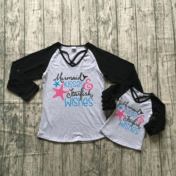 children girls mom and me tee raglans girls mermaid kisses starfish wishes print raglans clothing fall black long sleeve, Blue
children girls mom and me tee raglans girls mermaid kisses starfish wishes print raglans clothing fall black long sleeve, Blue