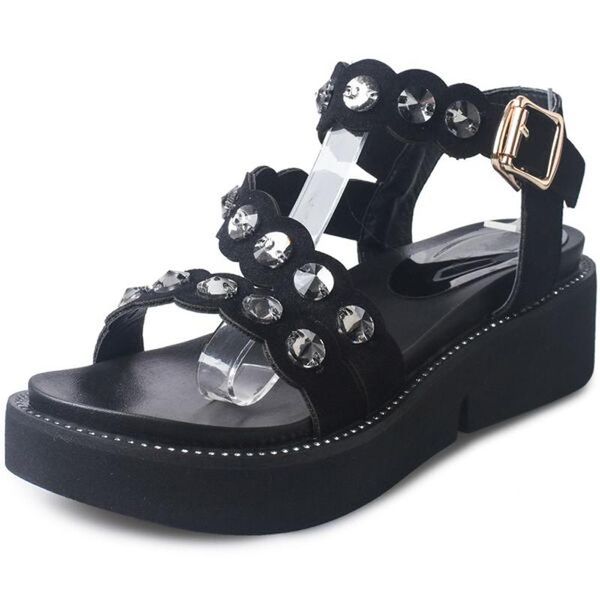 sandals han edition diamond thick bottom female nice summer peep-toe fashion prevent slippery outside wear, Black
sandals han edition diamond thick bottom female nice summer peep-toe fashion prevent slippery outside wear, Black