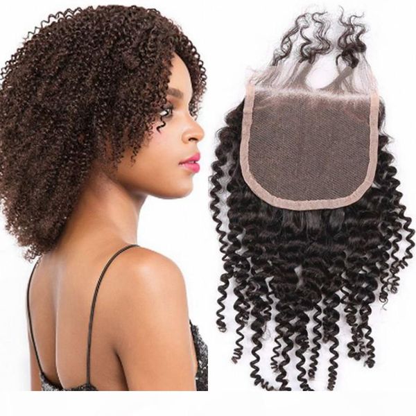 afro kinky curly closure with baby hair 4x4 natural color part mongolian remy human hair lace closure, Black;brown 
afro kinky curly closure with baby hair 4x4 natural color part mongolian remy human hair lace closure, Black;brown