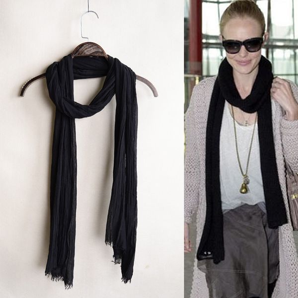 men in spring and autumn black slender cotton linen scarves, women winter versatile long thin decorative neck scarf solid color, Blue;gray
men in spring and autumn black slender cotton linen scarves, women winter versatile long thin decorative neck scarf solid color, Blue;gray