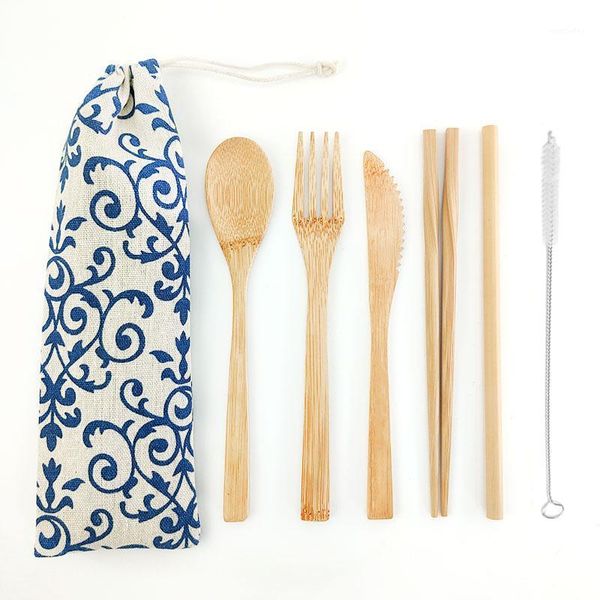 flatware sets 7pcs/set portable bamboo tableware set knife fork spoon straw chopsticks1
flatware sets 7pcs/set portable bamboo tableware set knife fork spoon straw chopsticks1