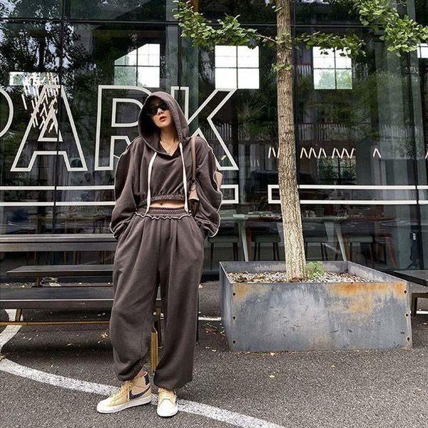 women's tracksuits arrivals women fashion training suits 2021 winter autumn sports suit solid hooded two piece sets hip 2 pcs sweaters, Gray
women's tracksuits arrivals women fashion training suits 2021 winter autumn sports suit solid hooded two piece sets hip 2 pcs sweaters, Gray