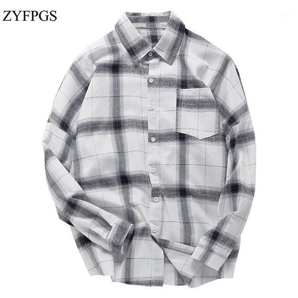 zyfpgs mens wear 2018 ins white plaid long sleeve shirt slim fit cotton print casual loose streetwear man fashion shirt 1071, White;black
zyfpgs mens wear 2018 ins white plaid long sleeve shirt slim fit cotton print casual loose streetwear man fashion shirt 1071, White;black