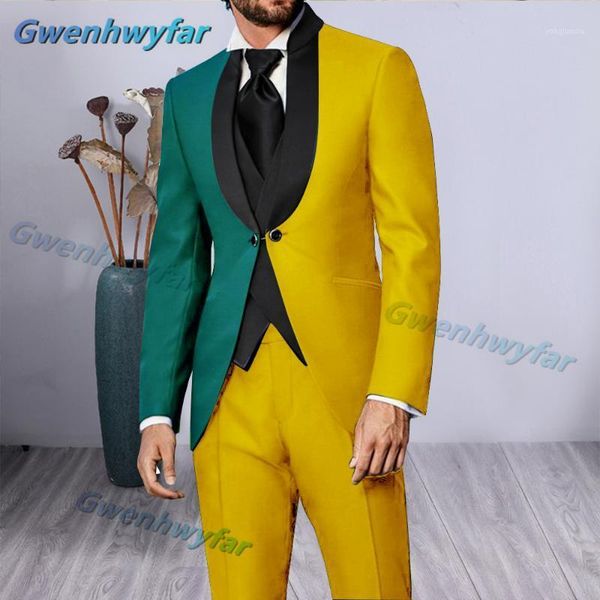 gwenhwyfar 2021 green yellow fashion costume homme mens suits wedding suits for men ternos masculinos slim fit tuxedos 3 piece1, White;black
gwenhwyfar 2021 green yellow fashion costume homme mens suits wedding suits for men ternos masculinos slim fit tuxedos 3 piece1, White;black
