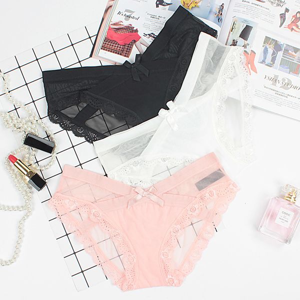 long term lace underwear women's thin temptation low waist large transparent briefs cotton crotch, Black;pink
long term lace underwear women's thin temptation low waist large transparent briefs cotton crotch, Black;pink