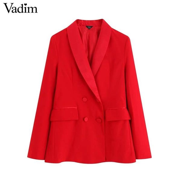vadim women stylish red blazer double breasted pockets long sleeve jacket female elegant outwear chic coats ca536 y200107, White;black
vadim women stylish red blazer double breasted pockets long sleeve jacket female elegant outwear chic coats ca536 y200107, White;black