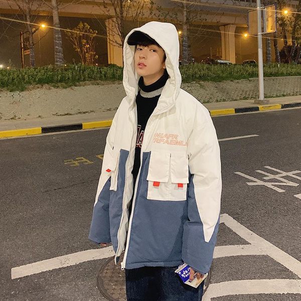 men patchwork white parka 2020 hooded winter coat mens japanese streetwear jacket coat korean thick harajuku clothing1, Black
men patchwork white parka 2020 hooded winter coat mens japanese streetwear jacket coat korean thick harajuku clothing1, Black