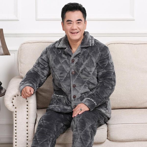 mimi men's autumn and winter coral fleece cotton middle aged pajamas thickened middle aged father flannel home suit, Black;brown
mimi men's autumn and winter coral fleece cotton middle aged pajamas thickened middle aged father flannel home suit, Black;brown